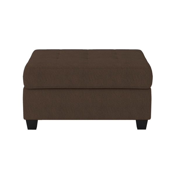 English Elm Modern Maston Storage Ottoman Tufted Top Brown Fabric Upholstery Solid Wood Frame Hidden Lift Top, Stylish Functional Accent for Living Room Chocolate 33.5 L x 24 W x 15.25 H B011P188456