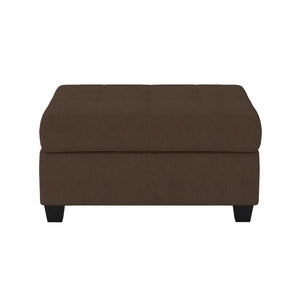 English Elm Modern Microfiber Sectional Sofa with Tufted Cushions Reversible Chaise and Built-in Cupholders Chocolate B011S00932