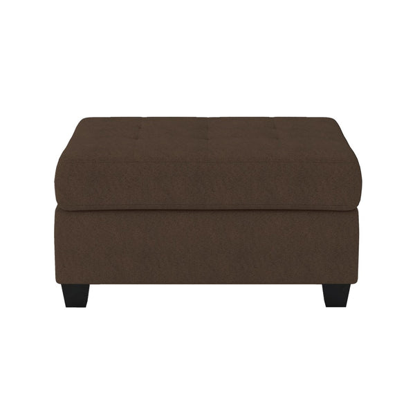 English Elm Modern Microfiber Sectional Sofa with Tufted Cushions Reversible Chaise and Built-in Cupholders Chocolate B011S00932