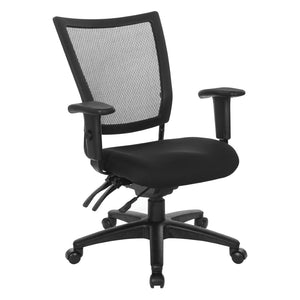 OSP Home Furnishings Soft Frame Ergonomic Task Chair with Progrid Mesh Back and Adjustable Arms for Home Office 69333-30