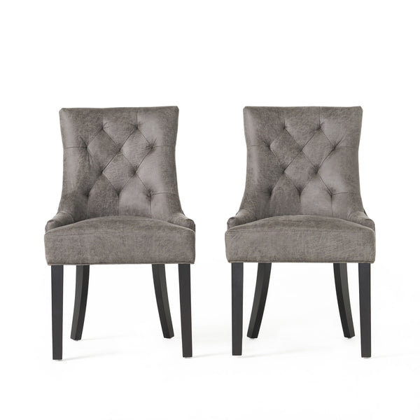 English Elm Christopher Knight Home® - Cheney Dining Chair Set Of 2 - Stylish Slate Microfiber For Modern Comfort & Timeless Elegance 54181.00MFSLAT