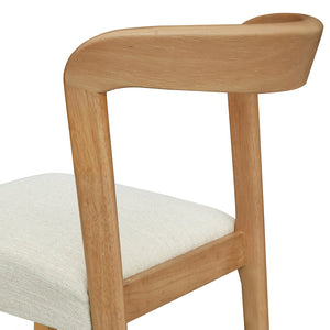 English Elm Christopher Knight Home® - Solid Rubber Wood Dining Chairs Set Of 2 - Natural Oak & Beige Upholstery For Modern Comfort N771P292085Q