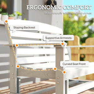English Elm Double Outdoor Glider Bench Weatherproof Hdpe Slatted Farmhouse Porch Loveseat for Two White T3971P459236