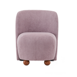 Christopher Knight Home® - Noble House - - Ultra-Soft Modern Low-Back Armless Accent Chair With Skin-Friendly Upholstery And Exquisite Round Pine Wood Feet, For Small Living Spaces, Living Room, Bedroom, Balcony, Office, Reading Nook, Purple