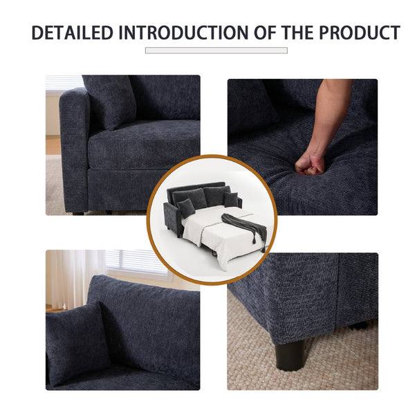 English Elm Sleeper Sofa Bed - Modern 2-Seater Pull-Out Couch With Memory Foam Mattress For Small Spaces W3696S00004-GIGA