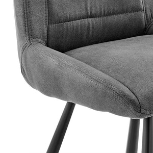 English Elm Tavelle Faux Leather 30" Bar Stool with Brushed Stainless Frame — Modern, Durable, Easy Assembly Charcoal B2736P268582