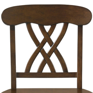 English Elm Dylan Counter Height Chairs Set of 2 - Walnut & Buttermilk Solid Wood X-Back, Scooped Seat, 24" high B2726P343795