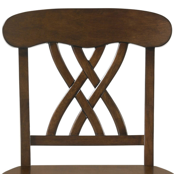 English Elm Dylan Counter Height Chairs Set of 2 - Walnut & Buttermilk Solid Wood X-Back, Scooped Seat, 24" high B2726P343795