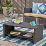 Christopher Knight Home® Outdoor St Lucia Wicker Coffee Table with Steel Frame - Stylish & Weather-Resistant, Perfect for Any Outdoor Setting