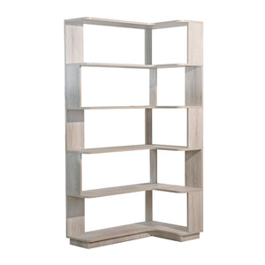 English Elm 90cm L-shaped Corner Bookcase Five Tier Mdf Open Shelving Unit for Home Office W2899P444152