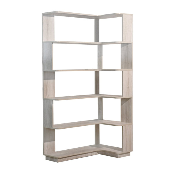 English Elm 90cm L-shaped Corner Bookcase Five Tier Mdf Open Shelving Unit for Home Office W2899P444152