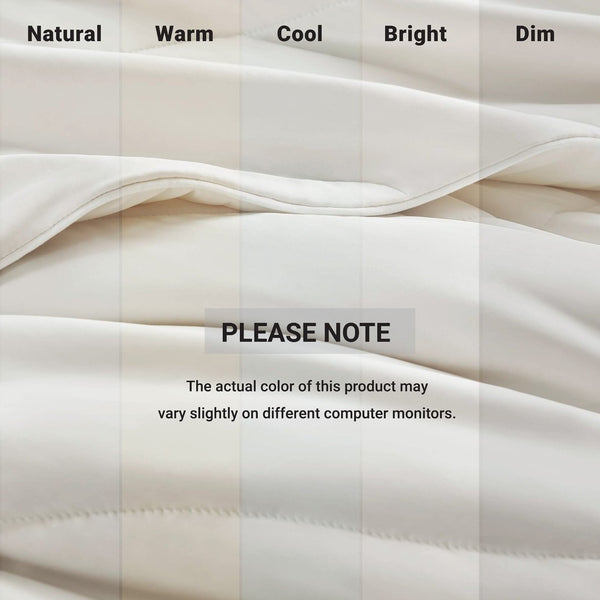 English Elm 1-piece King Reversible Tencel Fill Comforter with Sculptural Weave Cooling Texture White B035P408274