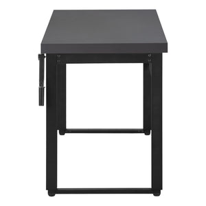 English Elm Computer Desk, Adjustable Height 29.5"-48", Sleek Grey Laminate & Black Metal For Modern Workspaces B2710P219895