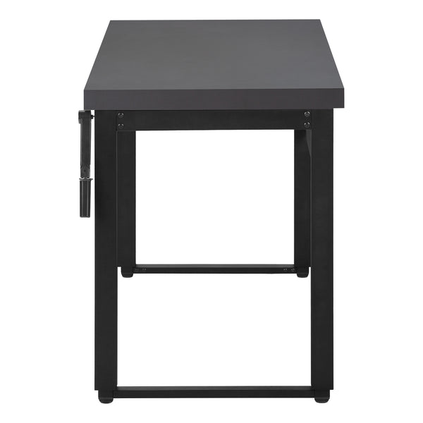 English Elm Computer Desk, Adjustable Height 29.5"-48", Sleek Grey Laminate & Black Metal For Modern Workspaces B2710P219895