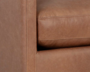 Sunpan PORTMAN Swivel Lounge Chair in Luxe Marseille Camel Leather - Modern Comfort & Style for Any Room 106586V