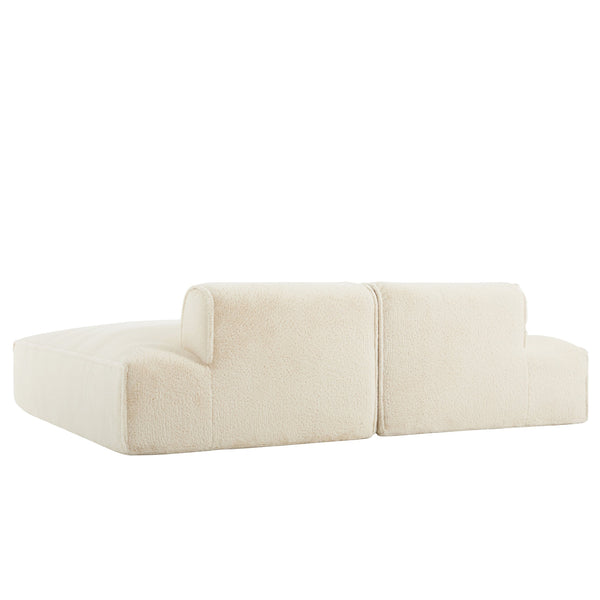 English Elm 90.0"Oversized Modular Sectional Sofa Plush Foam & Pocket Springs, Ready-to-Use 2-Piece Set for Living Room Comfort and Mobility (No Assembly) Beige N723S9701A
