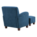 OSP Home Furnishings Aiden Chair & Ottoman Herringbone  Navy