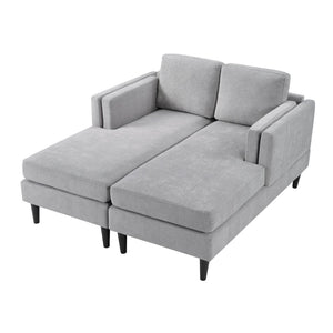 English Elm Swivel Barrel Accent Chair Chenille Tufted Round Club Seat for Living Room Lounge Grey N719S002310E