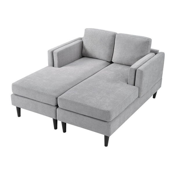 English Elm Swivel Barrel Accent Chair Chenille Tufted Round Club Seat for Living Room Lounge Grey N719S002310E