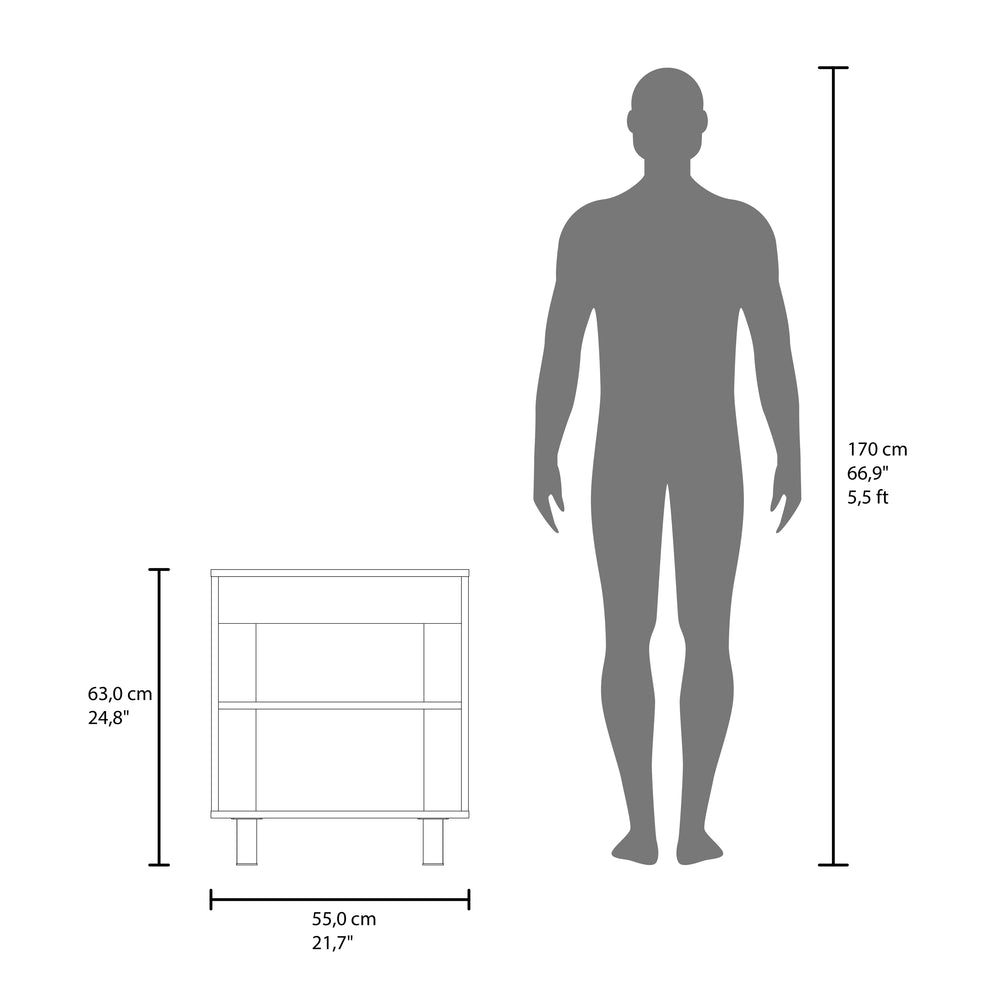 English Elm Marlo Compact Under Sink Cabinet with Cut-Out Back, Double Doors, Open Shelf, Modern 22" Freestanding B070P363812