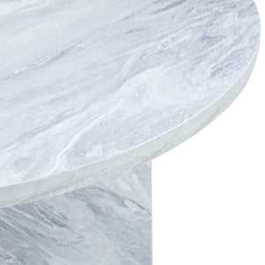 English Elm A White Round MDF Coffee Table with Nordic Minimalism, 31.5" Diameter, Durable Scratch-Resistant Surface W3226P278924
