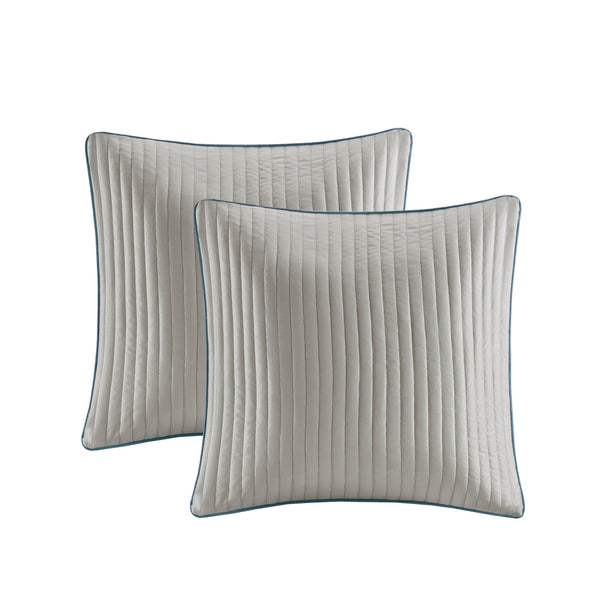 English Elm 12 Piece Comforter Set with Cotton Sateen Sheets Paisley Jacquard Bedding Queen Gray Accents Teal 19.29 L x 23.62 W x 12.2 H B035P148327