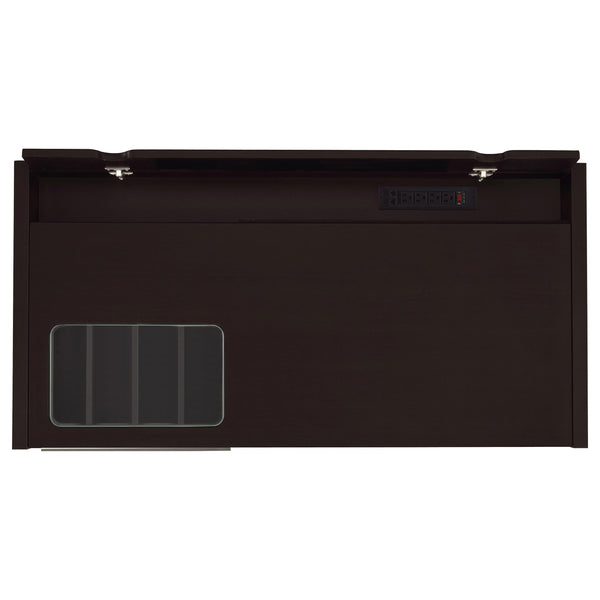 English Elm Maxim Cappuccino 2-Drawer Computer Desk with Lift-Top Storage, Power Outlet & Euro-Glide Keyboard Tray B062P337736