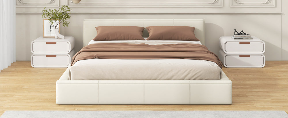 English Elm Christopher Knight Home® - [Stylish Stylish Beige Upholstered Bed – Modern Comfort & Durability For Your Bedroom, Fits All Mattress Sizes N769P241233K