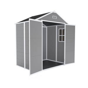 English Elm Campcraft 6x5 Ft Resin Outdoor Storage Shed with Uv Resistant Pp Panels and Lockable Door W1598S00021