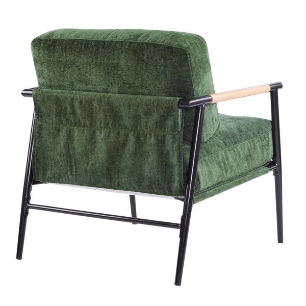English Elm Christopher Knight Home® - 27.56" Modern Accent Chair with Plush Cushions, Sleek Metal Frame and Wooden Armrests for Cozy Rooms Green N767P215306G