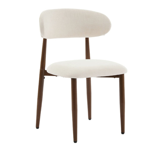 English Elm Dining Chairs Set of Two Padded Upholstered Seats Wood Grain Metal Frame Farmhouse W3916P426311