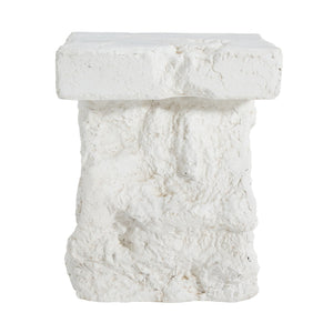 English Elm Christopher Knight Home® - Talia Magnesium Oxide Outdoor Side Table in White — Weather‑Resistant, Textured Stone Look, Versatile N775P300887W