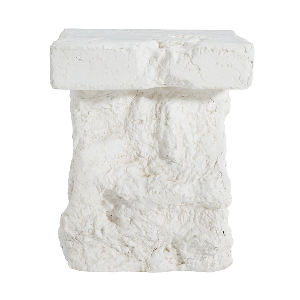 English Elm Christopher Knight Home® - Talia Magnesium Oxide Outdoor Side Table in White — Weather‑Resistant, Textured Stone Look, Versatile N775P300887W