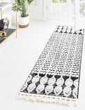 Unique Loom Cherokee Asheville Machine Made Geometric Rug Charcoal, Ivory/Gray 2' 0" x 12' 2"