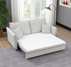 English Elm Oren Gray Chenille Sectional Sofa Sleeper w/ Queen Pull-Out, Hidden Storage, Pocket Coil Comfort B2726S00128