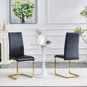 English Elm A Set of 2 Glam Faux Alligator Pvc Barstools with Crystal Buckle Detail Black,Gold W1512P491830