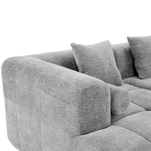 English Elm 101.2" Modular Chenille Sectional Sofa with Tufted Cushions and Deep Seating for Living Room N719S001890R