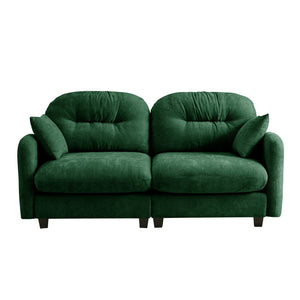 English Elm Loveseat Cloud Modular Chenille Sofa with Tufted Back, Ergonomic High-Density Foam, Green Elegance W714S01394