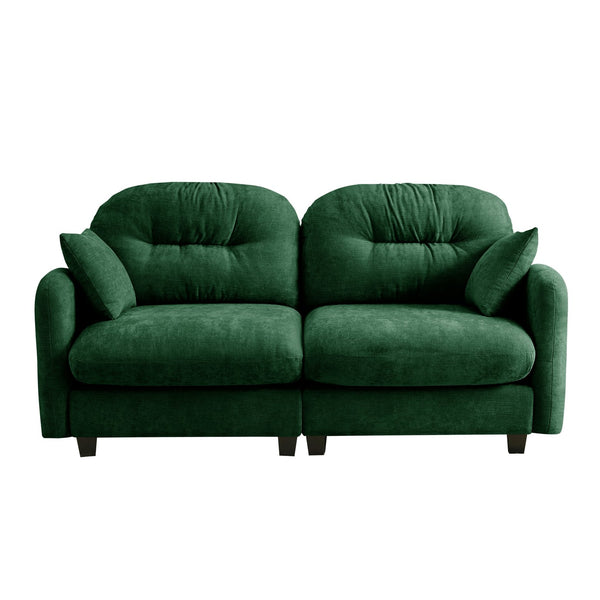 English Elm Loveseat Cloud Modular Chenille Sofa with Tufted Back, Ergonomic High-Density Foam, Green Elegance W714S01394