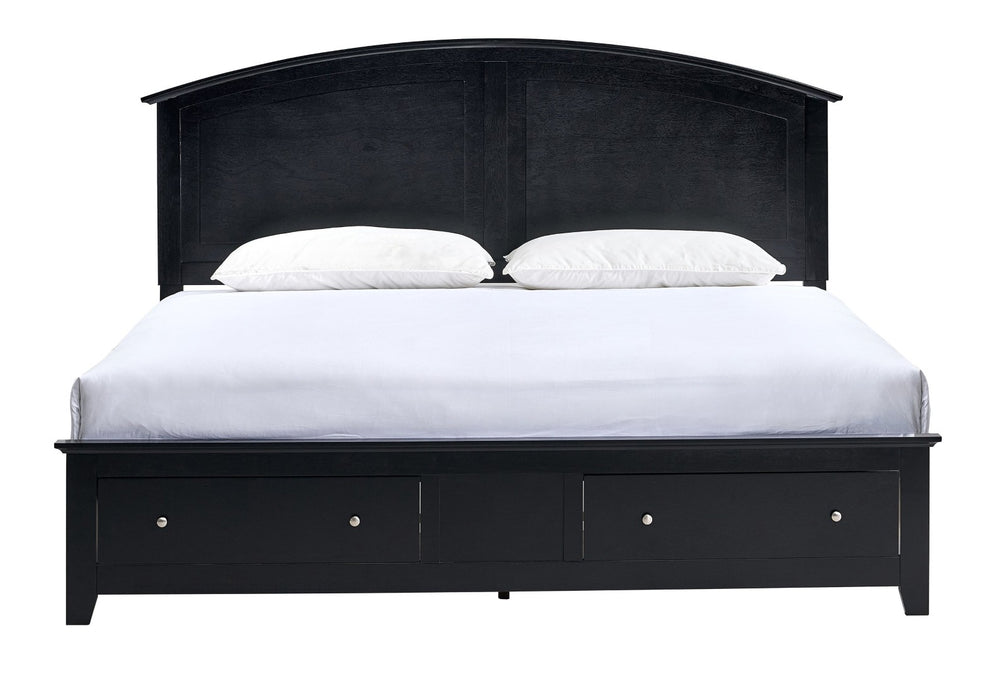 English Elm Hammond Farmhouse Panel Full Bed with Two Under Frame Storage Drawers Slatted Base Black B078S00679