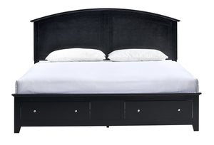 English Elm Hammond Farmhouse Panel Full Bed with Two Under Frame Storage Drawers Slatted Base Black B078S00679
