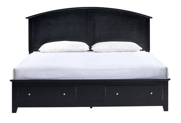 English Elm Hammond Farmhouse Panel Full Bed with Two Under Frame Storage Drawers Slatted Base Black B078S00679