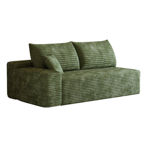 English Elm Y119-3R-WHITE Plush Modular Sectional Sofa with Reversible Chaise, Corduroy Fabric, No Assembly Needed Green W2824P338982