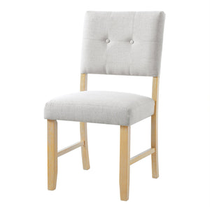 English Elm Wooden Modern Fabric Upholstered Dining Chairs Set of 4 – Farmhouse Style, Padded Seats & Solid Wood Legs Beige+Natural N752P294998D