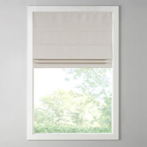 English Elm Basketweave Room Darkening Cordless Roman Shade with Thermal Foam Backing for Energy Efficient Privacy Ivory 11.42 L x 6.23 W x 7.48 H B035129712