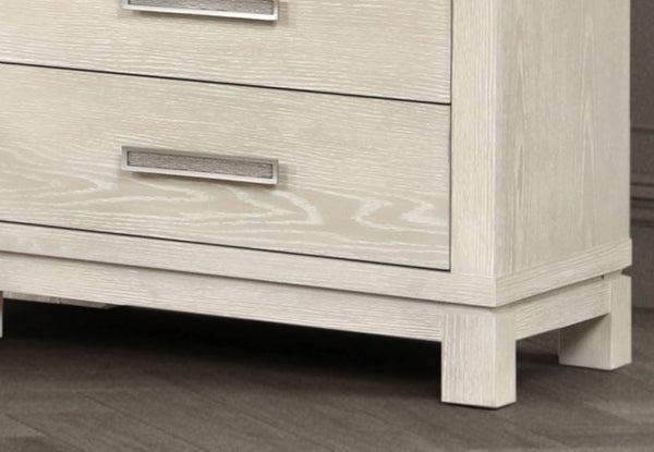 English Elm 1pc Chest Transitional Weathered Finish 5-Drawer Tall Dresser with Dentil Molding and Metal Knobs Gray 45 L x 21 W x 57 H B2741P370418