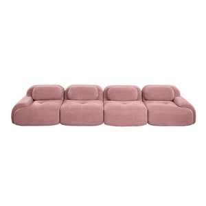 English Elm 4-seat Modular Corduroy Sectional with High-resilience Foam Pet Friendly Bedroom Sofa W714S01410