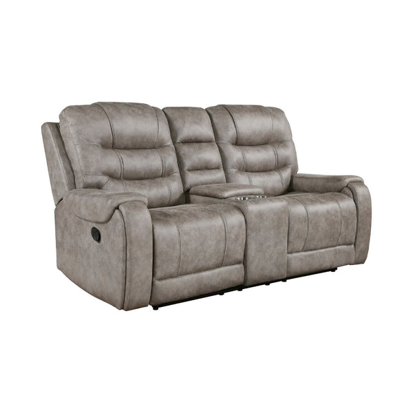 English Elm Modern Dual Reclining Loveseat with Console Pocket Coil Microfiber Living Room Seating B011P228256