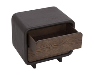 Sunpan KOA Nightstand - Stylish Two-Tone Storage Solution with Oak Drawers & Charcoal Frame for Any Décor 112330