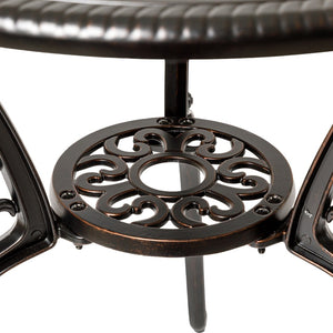 English Elm Vigo Outdoor Accent Table Powder Coated All Weather Patio Balcony Square Side N776P381211C